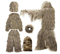 HoveeLuty Combinaison Ghillie Camouflage 3D pour Homme, vêtement de Chasse léger et Respirant, Poncho Ghillie pour Chasseurs, Sniper, Airsoft, Paintball, Taille M