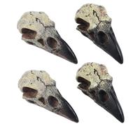 HoveeLuty Crâne de Corbeau pour Bijoux Collier 4 pièces Halloween Simulation Gothique Corbeau Figurine Effrayant 2, 36 Pouces résine Bricolage Suspendu décor crâne décor Gothique Fig