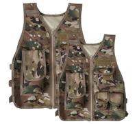 HoveeLuty Déguisement militaire pour garçon, gilet tactique respirant camouflage 600D pour enfant avec poches et panneaux réglables, gilet pour garçons, pour jeux ou entraînement (S)
