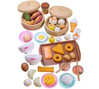 HoveeLuty Ensemble de Cuisine pour Enfants 46 pièces, Ensemble de Jeu Nourriture, dim sum pour Petit-déjeuner Chinois avec Petits Pains Vapeur et Plus Encore, Jouets Cuisine, Jouets Jeu