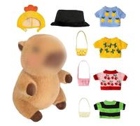 HoveeLuty Ensemble de vêtements pour Animaux en Peluche, vêtements et Accessoires pour poupée Capybara en Peluche de 10 Pouces Comprenant 4 Pulls, 2 Chapeaux et 3 Sacs pour Filles/garçons Poup