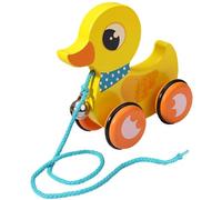 HoveeLuty Jouet à Tirer pour bébé, Jouet à Tirer en Bois avec Clochette et Roue antidérapante, interactif en Forme de Canard pour Les Enfants de 1 3 Ans, développe la mobilité, l'équilibre et la co