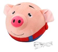 HoveeLuty Jouet interactif pour Chien, Rechargeable par USB, Balle Active, Cochon de Dessin animé, Balle Mobile, Lavable, Style 1, Jouet interactif pour Chien