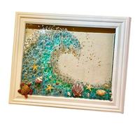 HoveeLuty Kit d'art en Verre de mer Kit d'art en Verre de mer teinté avec Cadre Photo, 'Artisanat en mosaïque à Faire soi-même pour Cadeaux 'Artisanat, décoration 'intérieur, débutants