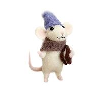 HoveeLuty Kit de démarrage pour feutrage à l'aiguille en Forme de Souris, kit Bricolage pour Souris en Feutre Laine Non Fini pour débutant, Fournitures feutrage à l'aiguille pour débutants