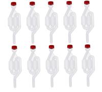 HoveeLuty Kit de SAS de Fermentation du vin, Bouchon de Valve d'échappement en Forme de S Haute Transparence pour Brassage de bière, Fabrication de vin, 10 pièces Rouge