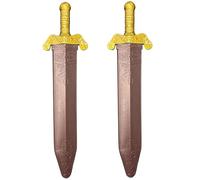 HoveeLuty Lot de 2 épées de Chevalier médiévales avec Fourreau, 48 cm Long, en Plastique, pour Halloween, Jeu Combat, pour garçons et Filles