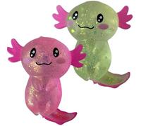 HoveeLuty Lot de 2 Jouets Anti-Stress à Paillettes Axolotl, Adorable Jouet Axolotl Relaxant, sensoriel, Anti-Stress, Boule de Sucre, Extensible, pour Enfants et Adultes, fête, Cadeaux d'anniversaire