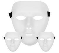 HoveeLuty Lot de 3 Masques d'halloween intégraux 19, 6 x 16, 5 cm, Blancs, pour Homme, à Faire soi-même, pour déguisement, Cosplay, projets artistiques, théâtre