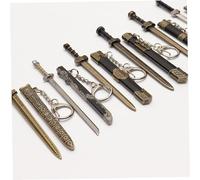 HoveeLuty Lot de 7 Mini-épées, 11, 9 cm, Porte-clés Chinois en Alliage de Zinc, Motif décoratif Fourreau Ancien, modèle Lame Non coupée, pour Hommes et Femmes, Porte-clés Sac