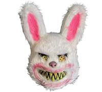 HoveeLuty Masque de lapin effrayant, masque d'Halloween pour animal d'horreur méchant, costume de lapin en peluche sanglant pour accessoires décoration 'Halloween, massacre pour prévaloir, masq