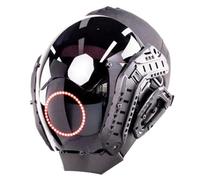 HoveeLuty Masque Punk avec LED Ronde alimentée par Batterie, Masque futuriste pour Hommes et Femmes, cybernétique PC Robuste 10x8x6 Pouces, Techwear Tendance pour Cosplay, fête, Halloween, fe