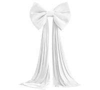 HoveeLuty Nœud de Sapin de Noël, 50 x 180 cm, Extra Large, en Velours Blanc, pour décoration Sapin Noël, Couronne, Mur, Salle, fête, Vacances, nœuds en Velours pour