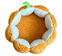 HoveeLuty Panier pour Chat Citrouille 16, 5 Pouces, Mignon et Confortable, en Peluche, pour Chien d'halloween, avec Coussin Amovible, Coupe et Confortable pour Chiot Chaton, Panier pour Anima
