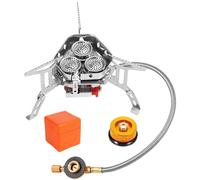 HoveeLuty Réchaud de Camping 6 800 W, réchaud à gaz Portable et Pliable, Coupe-Vent, avec allumage piézo, Adaptateur et 3 brûleurs, pour Camping, randonnée, randonnée
