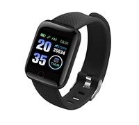 HoveeLuty Smart Watch Bluetooth Smart Bracelet 116plus Téléphone Fitness Watch Tests De Pression Artérielle Imperméable pour Hommes Femmes Noir