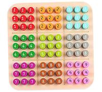 HoveeLuty Sudoku pour Enfants, Plateau de Sudoku coloré de 15 cm, Jeux société éducatifs en Bois pour la Maison, Plateau Voyage, Jeux société en Bois