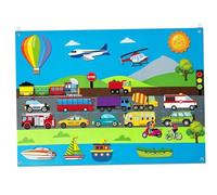 HoveeLuty Tableau en Feutre pour Tout-Petits Thème de la Ville Tableau en Feutre de Laine Ensemble d'histoires avec Voitures, Avions, navires et Plus en interactif Portable pour Jouets éduca