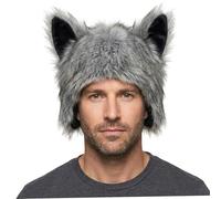 HoveeLuty Wolf Hat Warm Cozy Plush Animal Hat Winter Beanie for Cold Weather, Cosplay and Outdoor Activities Animal Wolf Ears