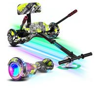 Hoverboard 6,5"" avec Hoverkart, Batterie 18V/2.6Ah, Vitesse Max 8km/h, Éclairage LED, Bluetooth, Facile à contrôler