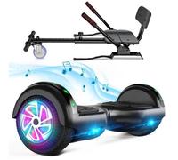 Hoverboard 6.5"" Bluetooth SISIGAD Hoverboard avec Roues LED + Hoverkart Ajustable - Noir
