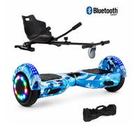 Hoverboard 6,5"" Camouflage marine+Hoverkart noir, moteur 200W, Batterie 36V/3.6Ah,Autonomie de 10km, Éclairage LED + Bluetooth