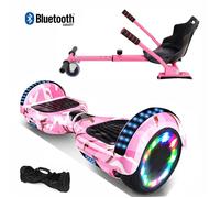 Hoverboard 6,5"" Camouflage rose+Hoverkart rose, moteur 200W, Batterie 36V/3.6Ah,Autonomie de 10km, Éclairage LED + Bluetooth