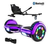 Hoverboard 6,5"" Chrome violet+Hoverkart noir, moteur 200W, Batterie 36V/3.6Ah,Autonomie de 10km, Éclairage LED + Bluetooth