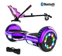 Hoverboard 6,5"" Chrome violet+Hoverkart violet, moteur 200W, Batterie 36V/3.6Ah,Autonomie de 10km, Éclairage LED + Bluetooth