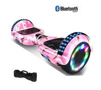 Hoverboard 6,5"", Éclairage LED + Bluetooth,Couleur Camouflage rose