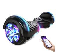 Hoverboard 6,5"" Électrique Enfant, moteur 160W, éclairage LED, Bluetooth, autonomie 7-8 km, charge max 70 kg - Noir