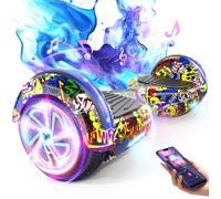 hoverboard 6.5'' électrique enfant, Moteur 160W, lumière LED, bluetooth, Charge maximale 70KG, autonomie 7-8km, graffitis hip-hop