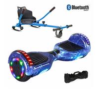 Hoverboard 6,5"" Galaxie bleu+Hoverkart bleu, moteur 200W, Batterie 36V/3.6Ah,Autonomie de 10km, Éclairage LED + Bluetooth