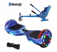 Hoverboard 6,5"" Galaxie bleu+Hoverkart Galaxie bleu, moteur 200W, Batterie 36V/3.6Ah,Autonomie de 10km, Éclairage LED + Bluetooth