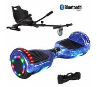 Hoverboard 6,5"" Galaxie bleu+Hoverkart noir, moteur 200W, Batterie 36V/3.6Ah,Autonomie de 10km, Éclairage LED + Bluetooth