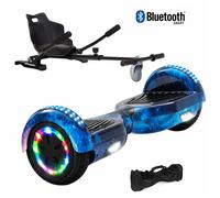 Hoverboard 6,5"" Galaxie+Hoverkart noir, moteur 200W, Batterie 36V/3.6Ah,Autonomie de 10km, Éclairage LED + Bluetooth
