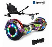 Hoverboard 6,5"" Hiphop violet+Hoverkart noir, moteur 200W, Batterie 36V/3.6Ah,Autonomie de 10km, Éclairage LED + Bluetooth