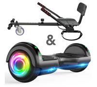 Hoverboard 6,5"" + Hoverkart, moteur 160W, Autonomie de 6-7km, Éclairage LED + Bluetooth, Capacité Max 70KG,Couleur noir