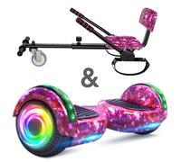 Hoverboard 6,5"" + Hoverkart, moteur 160W, Autonomie de 6-7km, Éclairage LED + Bluetooth, Capacité Max 70KG,Couleur Violet