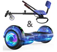 Hoverboard 6,5"" + Hoverkart, moteur 160W, Autonomie de 6-7km, Éclairage LED + Bluetooth, Capacité Max 70KG,Couleur Bleu