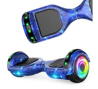 hoverboard 6.5'' HY-A02C, Bluetooth+Lumière LED, Autonomie 7-8km, vitesse maximale 10KM/H, Batterie 18V/2.6AH, bleu