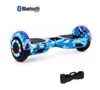 Hoverboard 6,5"", moteur 200W, Batterie 36V/3.6Ah,Autonomie de 10km, Éclairage LED + Bluetooth,Couleur Camouflage marine