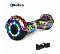 Hoverboard 6,5"", moteur 200W, Batterie 36V/3.6Ah,Autonomie de 10km, Éclairage LED + Bluetooth,Couleur Hiphop violet