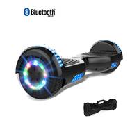Hoverboard 6,5"", moteur 200W, Batterie 36V/3.6Ah,Autonomie de 10km, Éclairage LED + Bluetooth,Couleur Noir