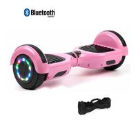 Hoverboard 6,5"", moteur 200W, Batterie 36V/3.6Ah,Autonomie de 10km, Éclairage LED + Bluetooth,Couleur rose
