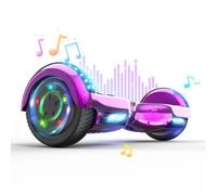 Hoverboard 6.5 Pouces avec Bluetooth et LED - RCB - Cadeau Parfait pour les Enfants Rose Chromé