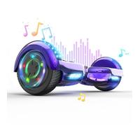 Hoverboard 6.5 Pouces avec Bluetooth et LED - RCB - Cadeau Parfait pour les Enfants Violet Chromé