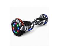 Hoverboard 6,5 pouces Bluetooth Roues LED Sac de transport Camouflage Noir et Blanc