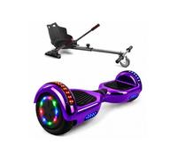 Hoverboard 6,5 Pouces Bluetooth Roues LED violet Chromé avec Hoverkart et Sac de Transport