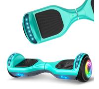 Hoverboard 6,5 Pouces Moteur Puissant, Bluetooth + Lumière Led, Idéal Pour Enfant Et Ados, Batterie 18v/2.6ah, Vert Et Gris - Sisigad